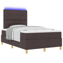 vidaXL LED Box Spring Ágy fejtámlával Sötét Barna 120 x 200 cm szövet