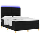 vidaXL LED Box Spring Ágy fejtámlával Fekete 160 x 200 cm szövet