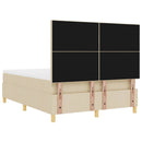 vidaXL LED Box Spring Ágy fejtámlával Krém 160 x 200 cm szövet
