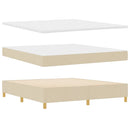 vidaXL LED Box Spring Ágy fejtámlával Krém 180 x 200 cm szövet