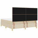 vidaXL LED Box Spring Ágy fejtámlával Krém 180 x 200 cm szövet