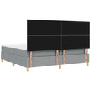 vidaXL LED Box Spring Ágy Világosszürke 200 x 200 cm szövet