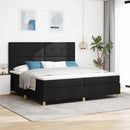 vidaXL LED Box Spring Ágy fejtámlával Fekete 200 x 200 cm szövet