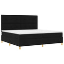 vidaXL LED Box Spring Ágy fejtámlával Fekete 200 x 200 cm szövet