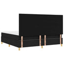 vidaXL LED Box Spring Ágy fejtámlával Fekete 200 x 200 cm szövet