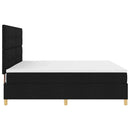 vidaXL LED Box Spring Ágy fejtámlával Fekete 200 x 200 cm szövet