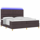 vidaXL LED Box Spring Ágy fejtámlával Sötét Barna 200 x 200 cm szövet