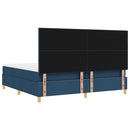 vidaXL LED Box Spring Ágy fejtámlával Kék 200 x 200 cm szövet