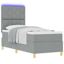 vidaXL LED Box Spring Ágy fejtámlával Világosszürke 80 x 200 cm szövet