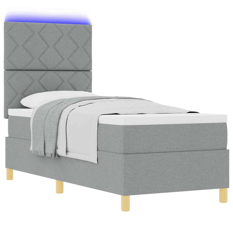 vidaXL Boxrugós ágy matracmal Világosszürke 80 x 200 cm szövet