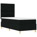 vidaXL LED Box Spring Ágy fejtámlával Fekete 80 x 200 cm szövet