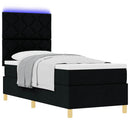 vidaXL LED Box Spring Ágy fejtámlával Fekete 80 x 200 cm szövet
