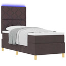 vidaXL LED Box Spring Ágy fejtámlával Sötét Barna 80 x 200 cm szövet