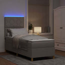 vidaXL LED Box Spring Ágy fejtámlával Tópszínű 80 x 200 cm szövet