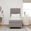 vidaXL LED Box Spring Ágy fejtámlával Tópszínű 80 x 200 cm szövet
