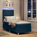 vidaXL LED Box Spring Ágy fejtámlával Kék 80 x 200 cm szövet