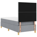 vidaXL LED Box Spring Ágy fejtámlával Világosszürke 90 x 190 cm szövet