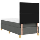 vidaXL LED Box Spring Ágy fejtámlával Sötétszürke 90 x 190 cm szövet