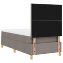 vidaXL LED Box Spring Ágy fejtámlával Tópszínű 90 x 190 cm szövet