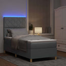vidaXL LED Box Spring Ágy fejtámlával Világosszürke 90 x 200 cm szövet