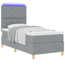 vidaXL LED Box Spring Ágy fejtámlával Világosszürke 90 x 200 cm szövet
