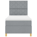 vidaXL Boxrugós ágy matracmal Világosszürke 100 x 200 cm szövet