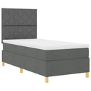 vidaXL LED Box Spring Ágy fejtámlával Sötétszürke 100 x 200 cm szövet