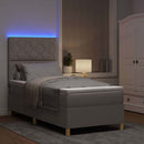 vidaXL LED Box Spring Ágy fejtámlával Tópszínű 100 x 200 cm szövet