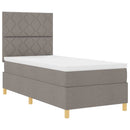 vidaXL LED Box Spring Ágy fejtámlával Tópszínű 100 x 200 cm szövet