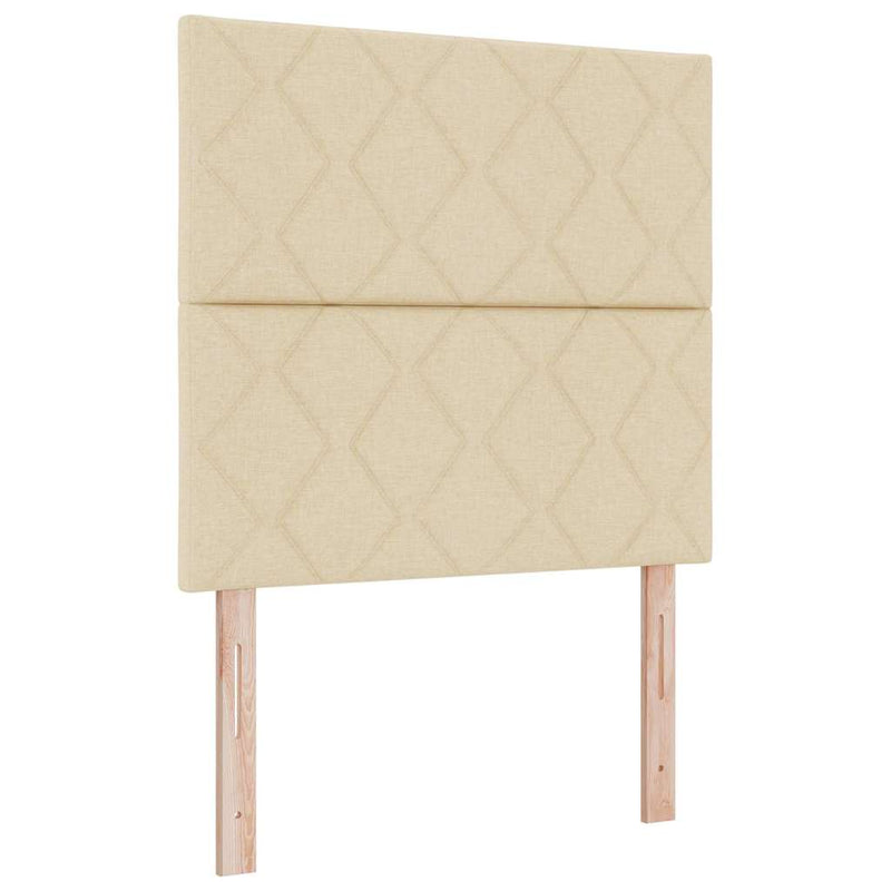 vidaXL Boxrugós ágy matracmal fejtámlával Krém 100 x 200 cm szövet