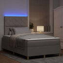 vidaXL LED Box Spring Ágy fejtámlával Tópszínű 120 x 190 cm szövet