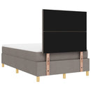 vidaXL LED Box Spring Ágy fejtámlával Tópszínű 120 x 190 cm szövet