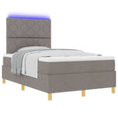 vidaXL LED Box Spring Ágy fejtámlával Tópszínű 120 x 190 cm szövet