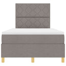 vidaXL Boxrugós ágy matracmal fejtámlával Tópszínű 120 x 200 cm szövet