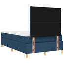 vidaXL LED Box Spring Ágy matracmal Kék 120 x 200 cm szövet