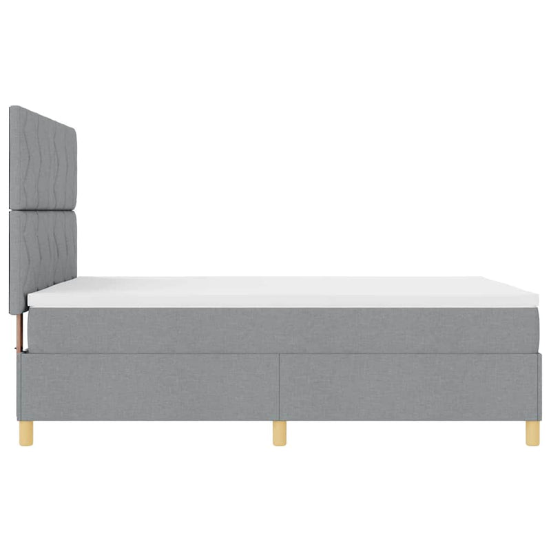 vidaXL Boxrugós ágy matracmal Világosszürke 140 x 200 cm szövet