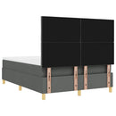 vidaXL LED Box Spring Ágy fejtámlával Sötétszürke 140 x 200 cm szövet
