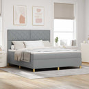 vidaXL LED Box Spring Ágy Világosszürke 180 x 200 cm szövet