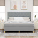 vidaXL LED Box Spring Ágy Világosszürke 180 x 200 cm szövet