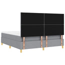 vidaXL LED Box Spring Ágy Világosszürke 180 x 200 cm szövet