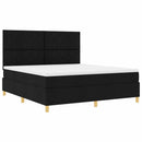 vidaXL LED Box Spring Ágy fejtámlával Fekete 180 x 200 cm szövet