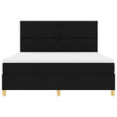 vidaXL LED Box Spring Ágy fejtámlával Fekete 180 x 200 cm szövet