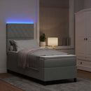 vidaXL LED Box Spring Ágy matracmal Világosszürke 80 x 200 cm szövet