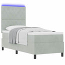 vidaXL LED Box Spring Ágy matracmal Világosszürke 80 x 200 cm szövet