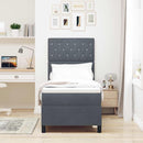 vidaXL Boxrugós ágy matracmal Sötétszürke 80 x 200 cm Bársony