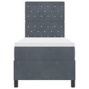 vidaXL Boxrugós ágy matracmal Sötétszürke 80 x 200 cm Bársony