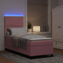 vidaXL LED Box Spring Ágy matracmal Rózsaszín 80 x 200 cm Bársony