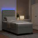 vidaXL LED Box Spring Ágy matracmal Világosszürke 90 x 200 cm Bársony