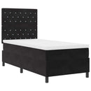 vidaXL LED Box Spring Ágy matracmal Fekete 90 x 200 cm Bársony