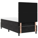 vidaXL LED Box Spring Ágy matracmal Fekete 90 x 200 cm Bársony